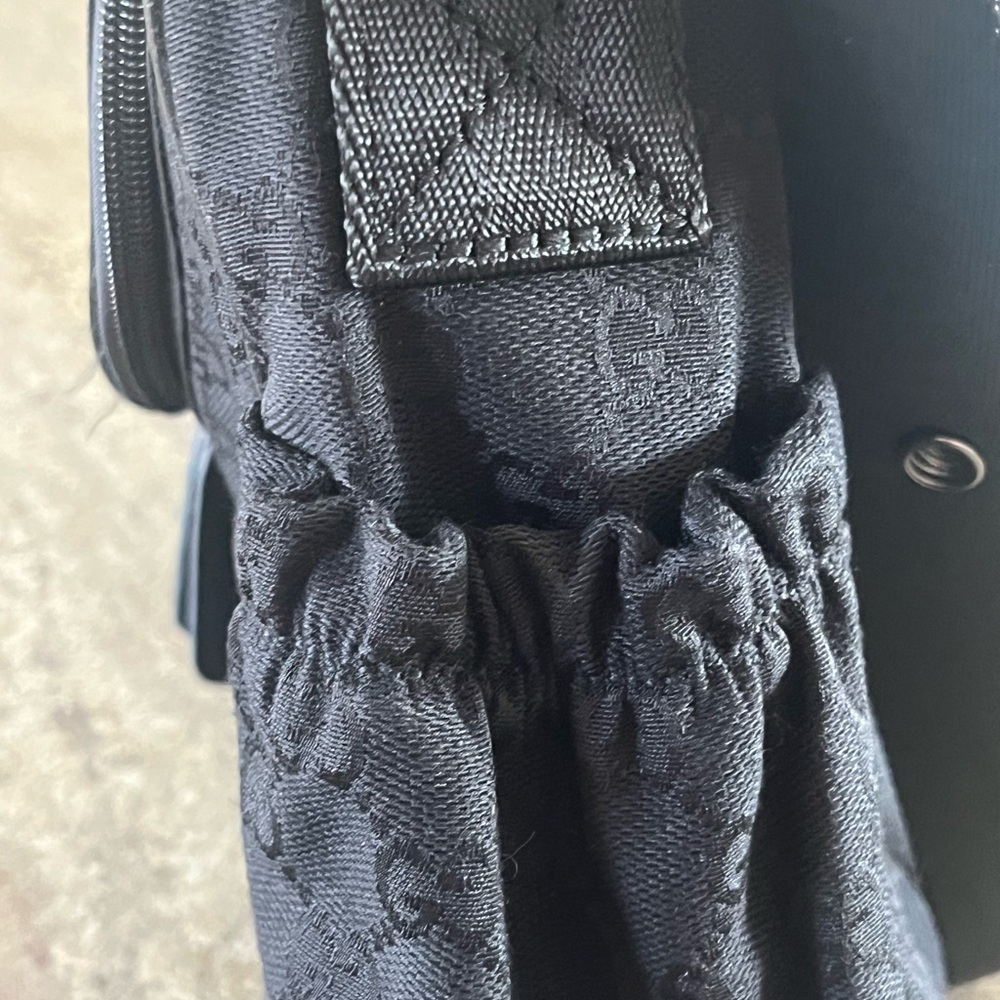 Gucci GG Black Diaper Baby Bag Canvas/Leather Trim w/Changing Mat - Picture 4 of 13